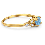 Art Deco Round Natural Stone Floral Ring