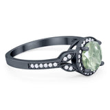 Art Deco Ring Round Natural Stone Beaded Ring