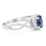 Art Deco Oval Natural Stone Infinity Ring