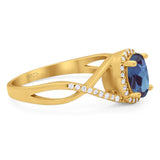 Art Deco Oval Natural Stone Infinity Ring