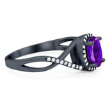Art Deco Oval Natural Stone Infinity Ring