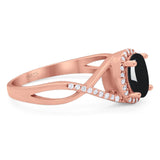 Art Deco Oval Natural Stone Infinity Ring