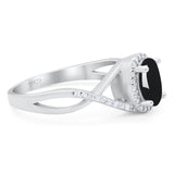 Art Deco Oval Natural Stone Infinity Ring