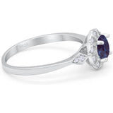 Art Deco Round Natural Stone Flower Ring