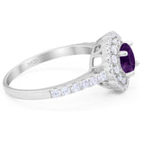 Art Deco Round Natural Stone Floral Ring