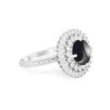 Vintage Style Round Natural Stone Cocktail Ring
