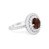 Vintage Style Round Natural Stone Cocktail Ring