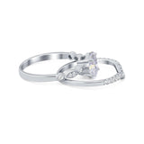 Two Piece Oval Solitaire Ring 