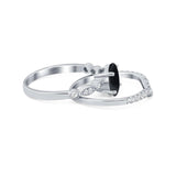 Two Piece Oval Solitaire Ring 