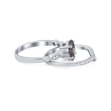 Two Piece Oval Solitaire Ring 