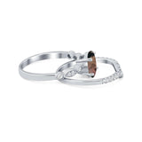 Two Piece Oval Solitaire Ring 