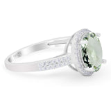 Art Deco Oval Natural Stone Wedding Ring