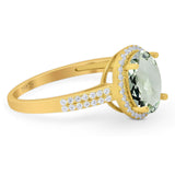 Art Deco Oval Natural Stone Wedding Ring