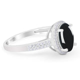Art Deco Oval Natural Stone Wedding Ring