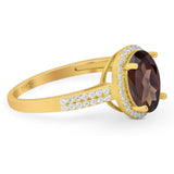 Art Deco Oval Natural Stone Wedding Ring