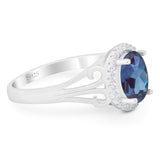Art Deco Oval Natural Stone Filigree Ring