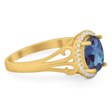 Art Deco Oval Natural Stone Filigree Ring