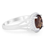 Art Deco Oval Natural Stone Filigree Ring