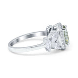 Oval Natural Stone Halo Ring