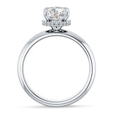 10K Gold IGI Certified Round 1 Carat Lab Grown Diamond Halo Solitaire Ring