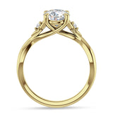 18K Gold IGI Certified Round 2 Carat Lab Grown Diamond Twisted Trio Ring