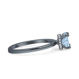 Art Deco Round Natural Stone Solitaire Ring