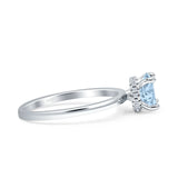 Art Deco Round Natural Stone Solitaire Ring