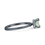 Art Deco Round Natural Stone Solitaire Ring