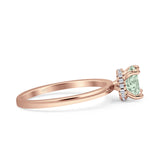 Art Deco Round Natural Stone Solitaire Ring