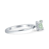 Art Deco Round Natural Stone Solitaire Ring