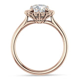14K Gold IGI Certified Round 1 Carat Lab Grown Diamond Floral Solitaire Ring