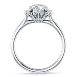 14K Gold IGI Certified Round 1 Carat Lab Grown Diamond Floral Solitaire Ring