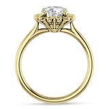 14K Gold IGI Certified Round 1 Carat Lab Grown Diamond Floral Solitaire Ring