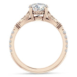 18K Gold IGI Certified Round 2 Carat Lab Grown Diamond Art Deco Split Shank Floral Ring