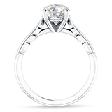10K Gold IGI Certified Round 1 Carat Lab Grown Diamond Leaf Solitaire Ring