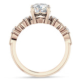 10K Gold IGI Certified Round 3 Carat Lab Grown Diamond Cluster Beaded Ring