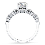 10K Gold IGI Certified Round 3 Carat Lab Grown Diamond Cluster Beaded Ring