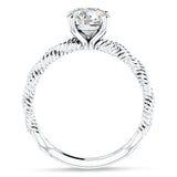 14K Gold IGI Certified Round 2 Carat Lab Grown Diamond Twisted Rope Solitaire Ring