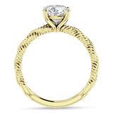 18K Gold IGI Certified Round 2 Carat Lab Grown Diamond Twisted Rope Solitaire Ring