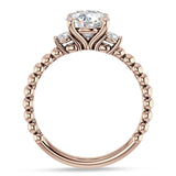 10K Gold IGI Certified Round 3 Carat Lab Grown Diamond Three Stone Trio Ring