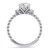 14K Gold IGI Certified Round 1 Carat Lab Grown Diamond Three Stone Trio Ring
