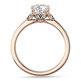14K Gold IGI Certified Round 3 Carat Lab Grown Diamond Leaf Floral Ring