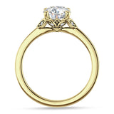 14K Gold IGI Certified Round 1 Carat Lab Grown Diamond Leaf Floral Ring
