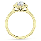 14K Gold IGI Certified Round 1 Carat Lab Grown Diamond Art Deco Floral Ring
