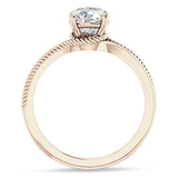 14K Gold IGI Certified Round 1 Carat Lab Grown Diamond Twisted Solitaire Ring