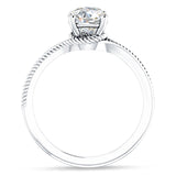 14K Gold IGI Certified Round 2 Carat Lab Grown Diamond Twisted Solitaire Ring