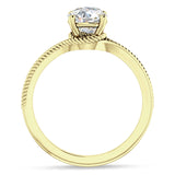 14K Gold IGI Certified Round 3 Carat Lab Grown Diamond Twisted Solitaire Ring