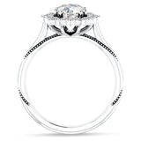 10K Gold IGI Certified Round 1 Carat Lab Grown Diamond Art Deco Floral Ring