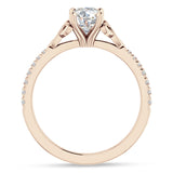 10K Gold IGI Certified Round 3 Carat Lab Grown Diamond Art Deco Trinity Cluster Ring