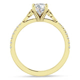 14K Gold IGI Certified Round 1 Carat Lab Grown Diamond Art Deco Trinity Cluster Ring